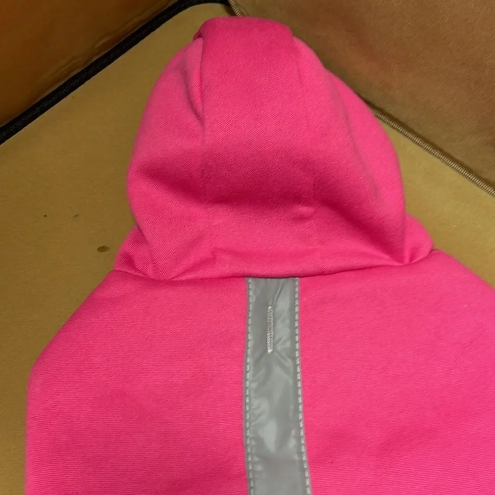 Pink and gray rain jacket